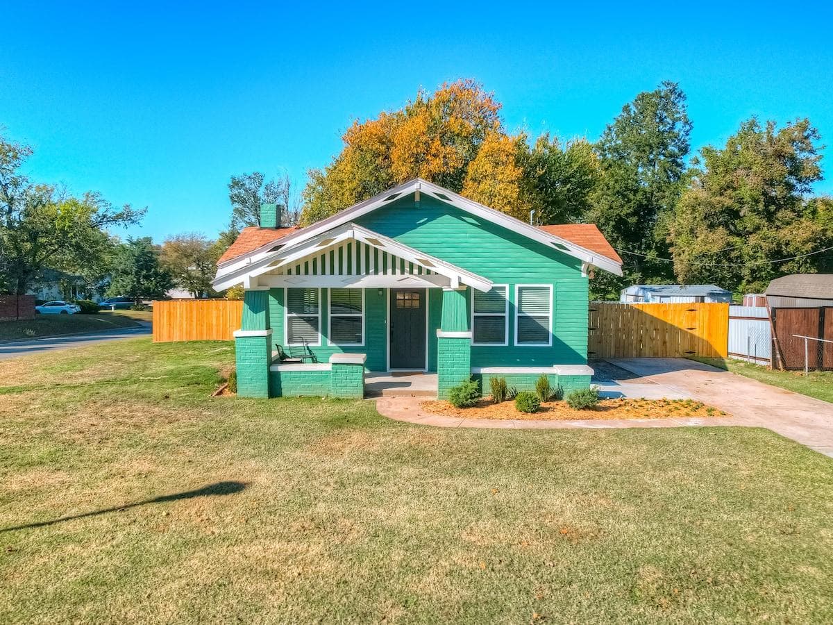 Ample parking with room for a pickup with trailer